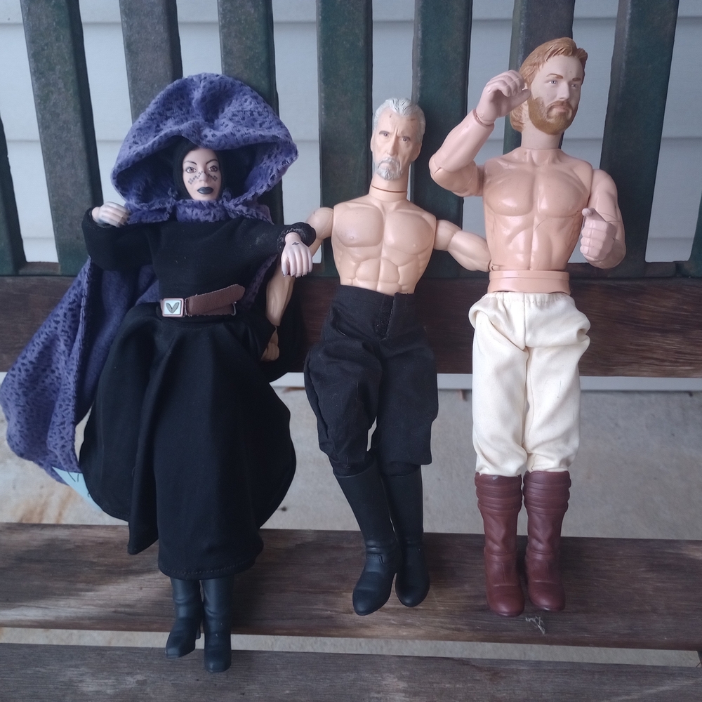 Star Wars Barissa Obi-Wan Kenobi And Count Dooku 12-in Figures Vintage Hasbro